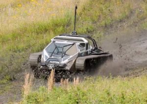 robotic vehicles running in muddy field