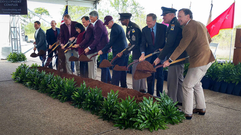 Bush Combat Development Complex groundbreaking ceremony soil turning