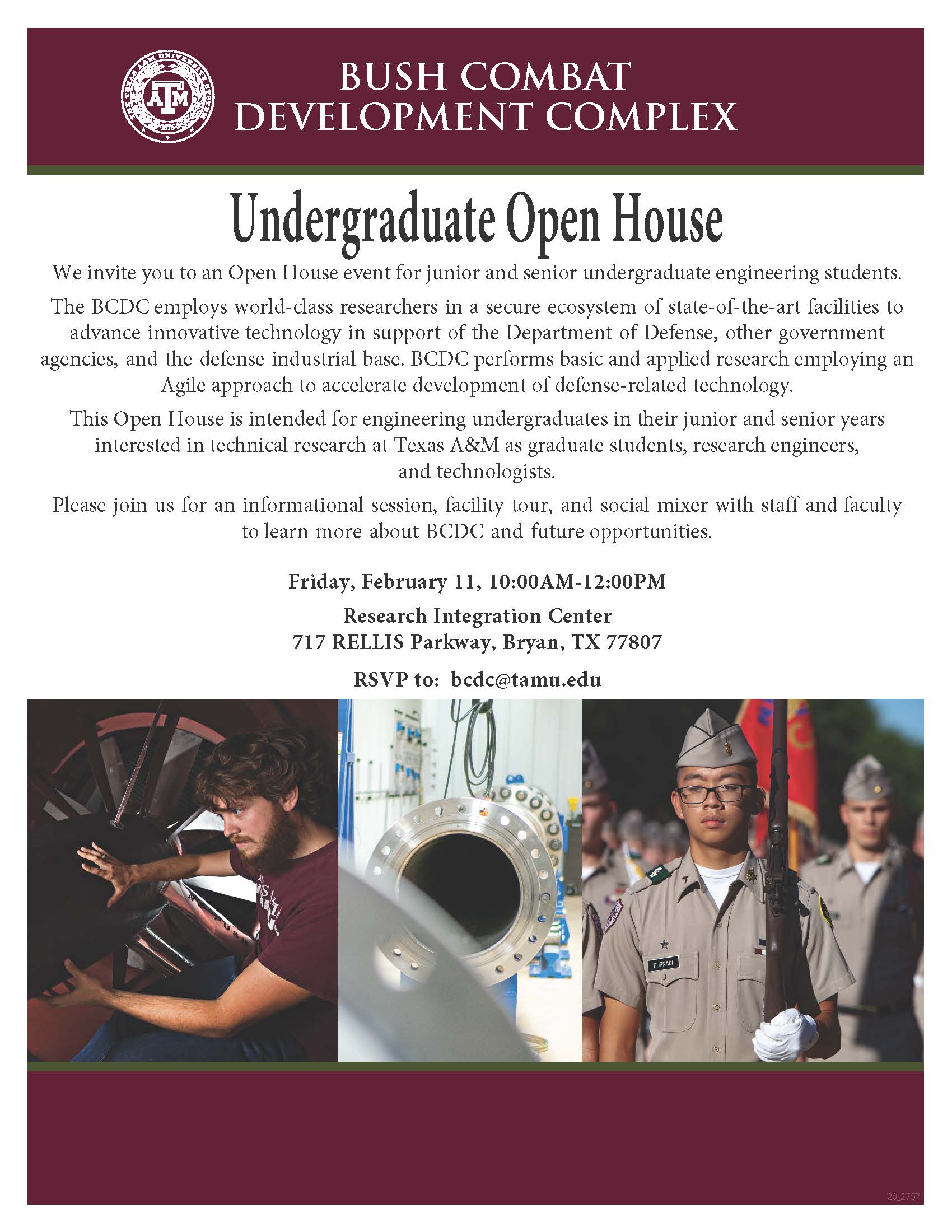Information for BCDC Undergraduate Open House