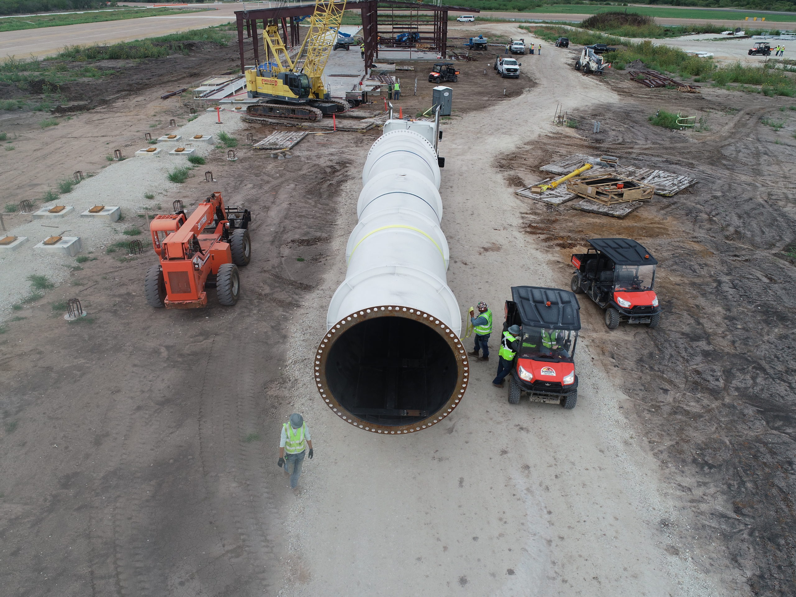 Pipe construction on the BAM site